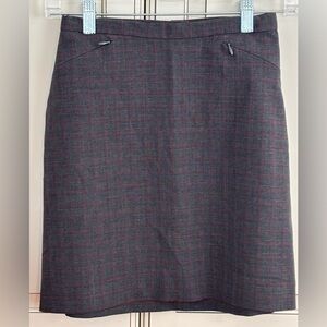 The Limited Charcoal and Red Plaid Mini Skirt